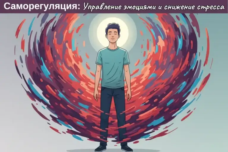 Саморегуляция: человек, сохраняющий спокойствие и контроль в центре эмоционального вихря.